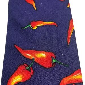 Ralph Marlin Chili Pepper Tie - Blue and Red